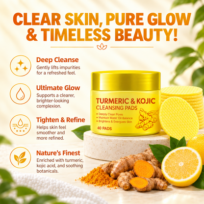 Turmeric Kojic Acid Facial Cleansing Skincare Pads