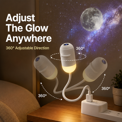 2-in-1 Galaxy Star Projector USB Night Light for Indoor Decor
