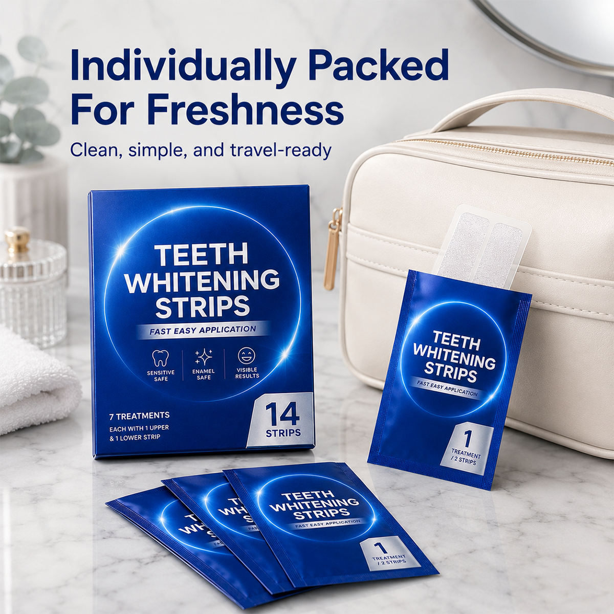 14 Count Premium Teeth Whitening Strips for Stain Removal