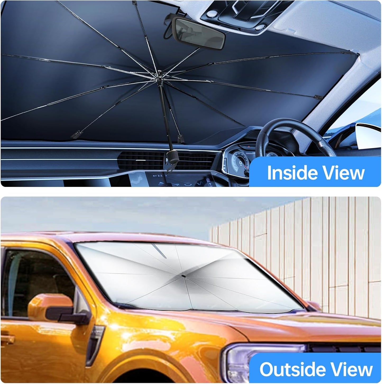 Upgraded Car Windshield Sun Shade Umbrella