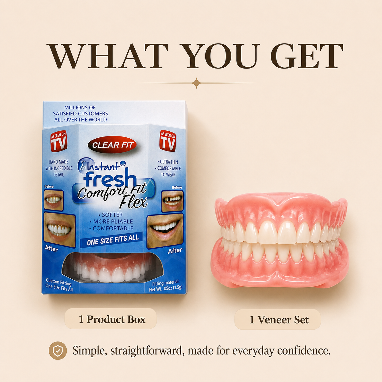 Comfort‑Fit Flexible Cosmetic Teeth for Senior Women