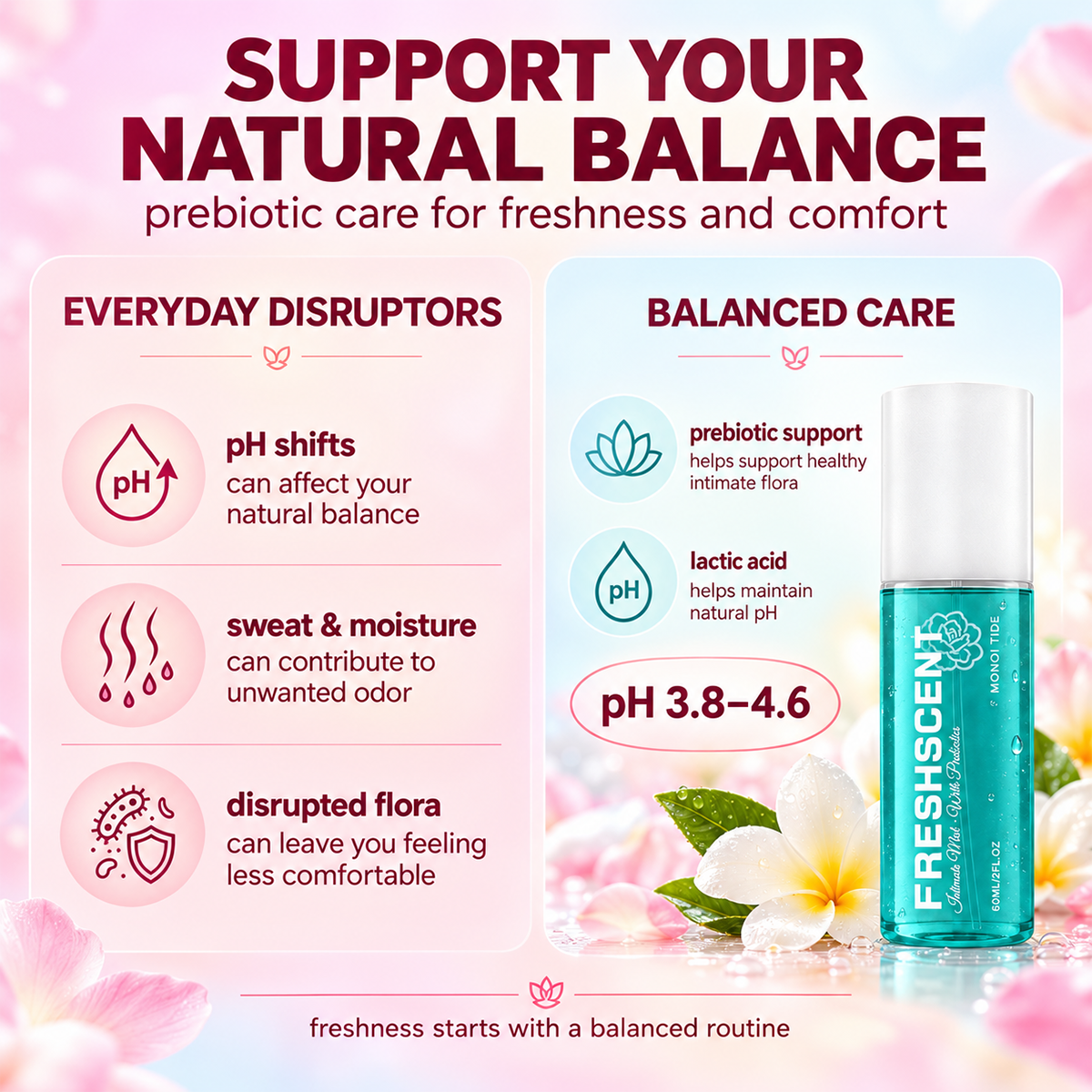 Prebiotic Anti-Odor Intimate Comfort Mist
