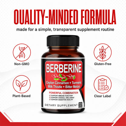Advanced 8‑in‑1 Berberine Supplement with Cinnamon & Gymnema