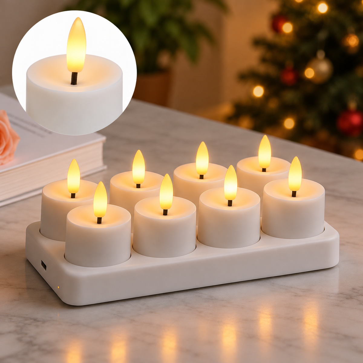 🕯️ Rechargeable Flameless LED Candles with Remote & Timer, Flickering Light for Home Holiday Decor