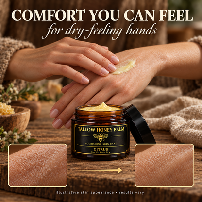 Beef Tallow and Honey Balm for Skin - Handmade All-Natural Moisturizer