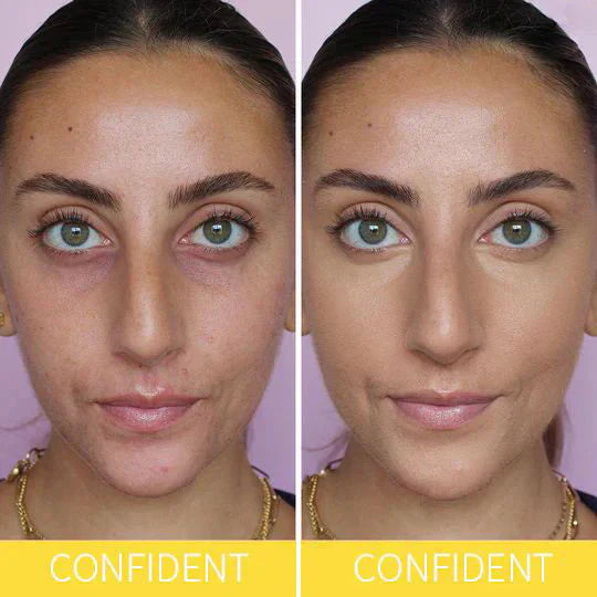 Side-by-side concealer application photos