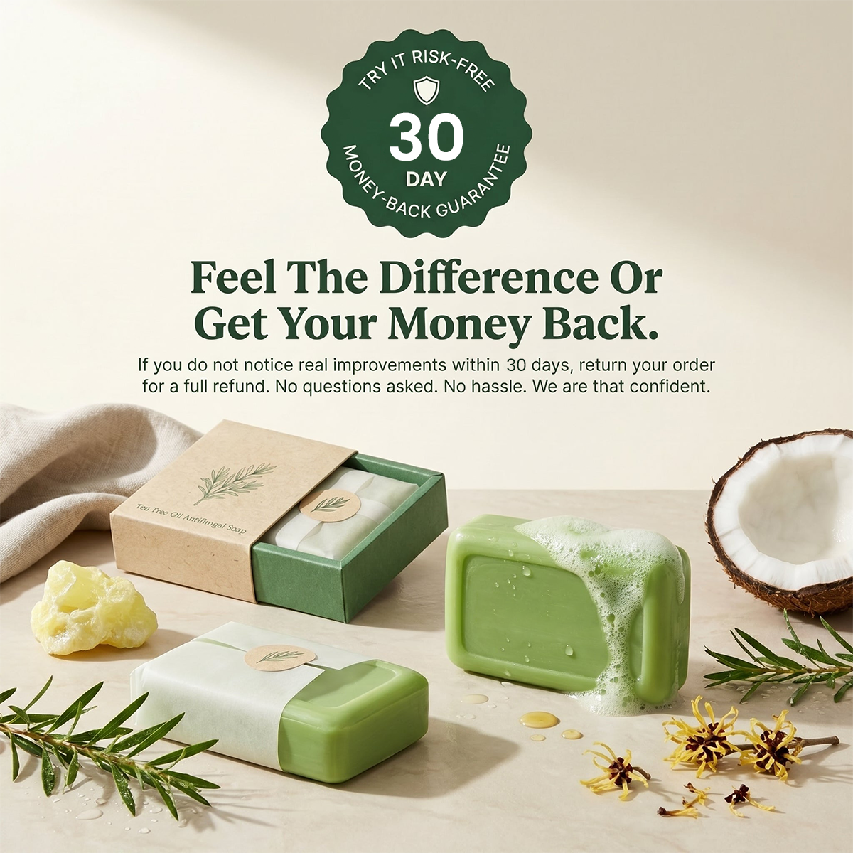 Tea Tree Cleansing Soap Bar, Refreshes & Balances Complexion