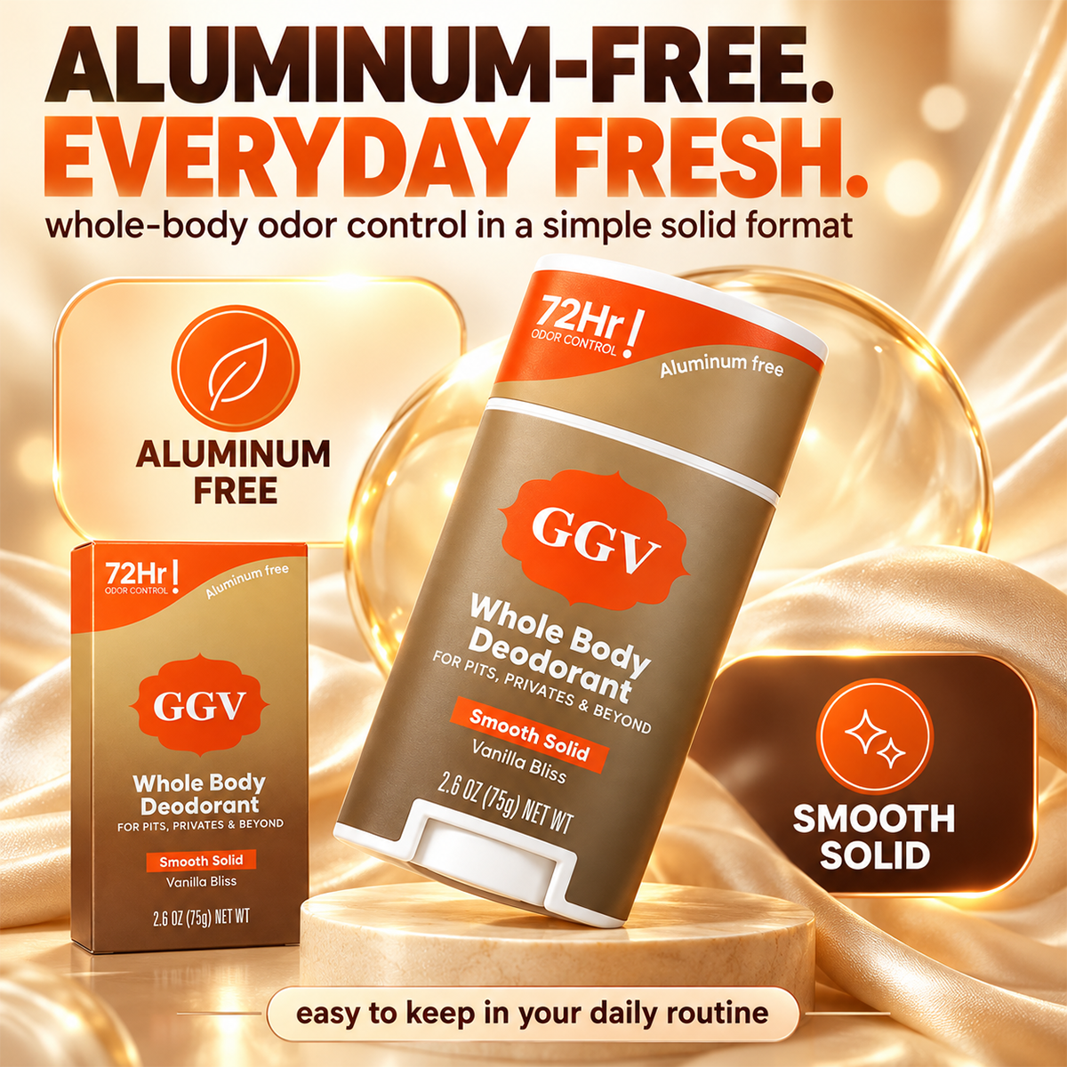 ✨Aluminum-Free Solid Deodorant Stick, Gentle Odor Care for Body Freshness