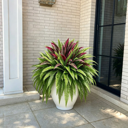 🔥UV‑Resistant Artificial Fern & Red Dracaena Decor Plants