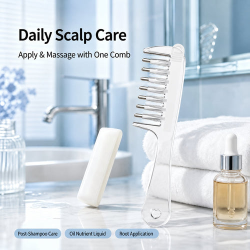 Refillable Scalp Liquid Applicator Massage Comb for Hair Root Oil Care