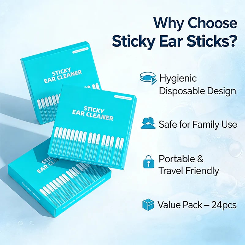Sticky Ear Cleaning Sticks - Gentle, Visible Ear Care
