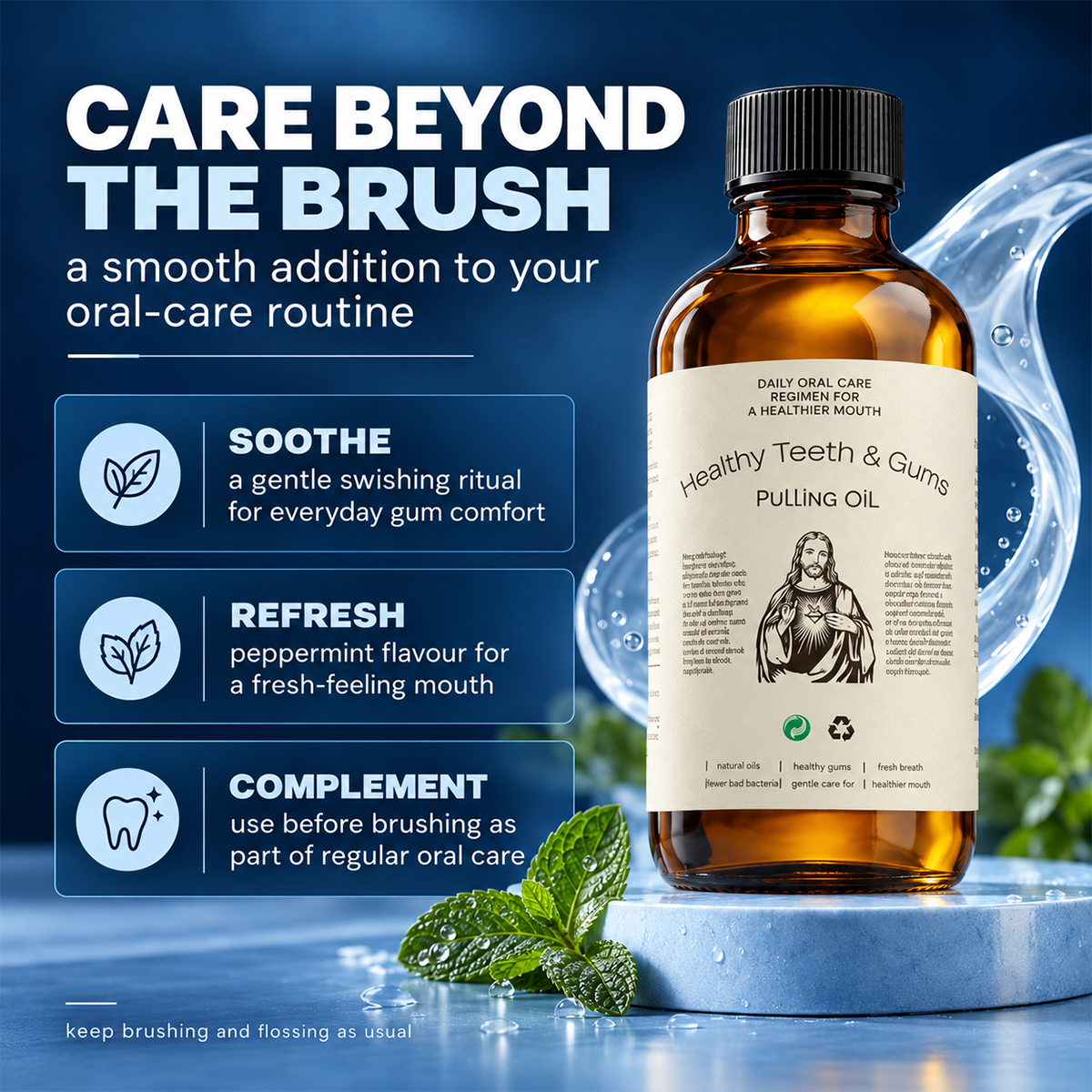 Natural All-In-One Oil Pulling Rinse for Oral Care