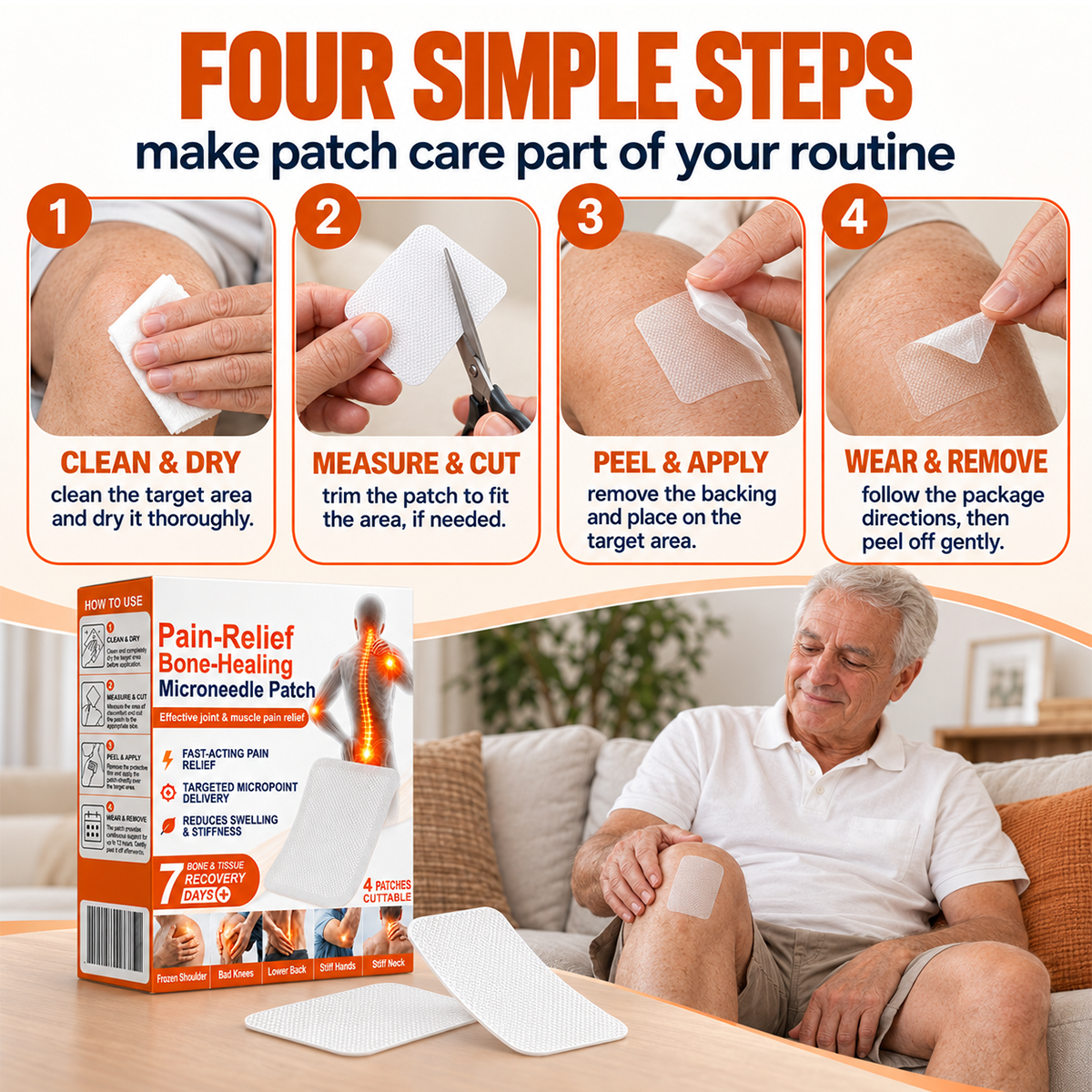 Advanced Micro-Delivery Technology: Pain-Relief Bone-Healing Microneedle Patch
