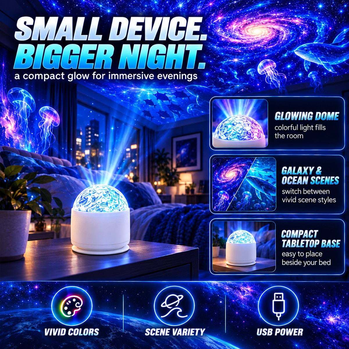Transform Your Room After Dark.