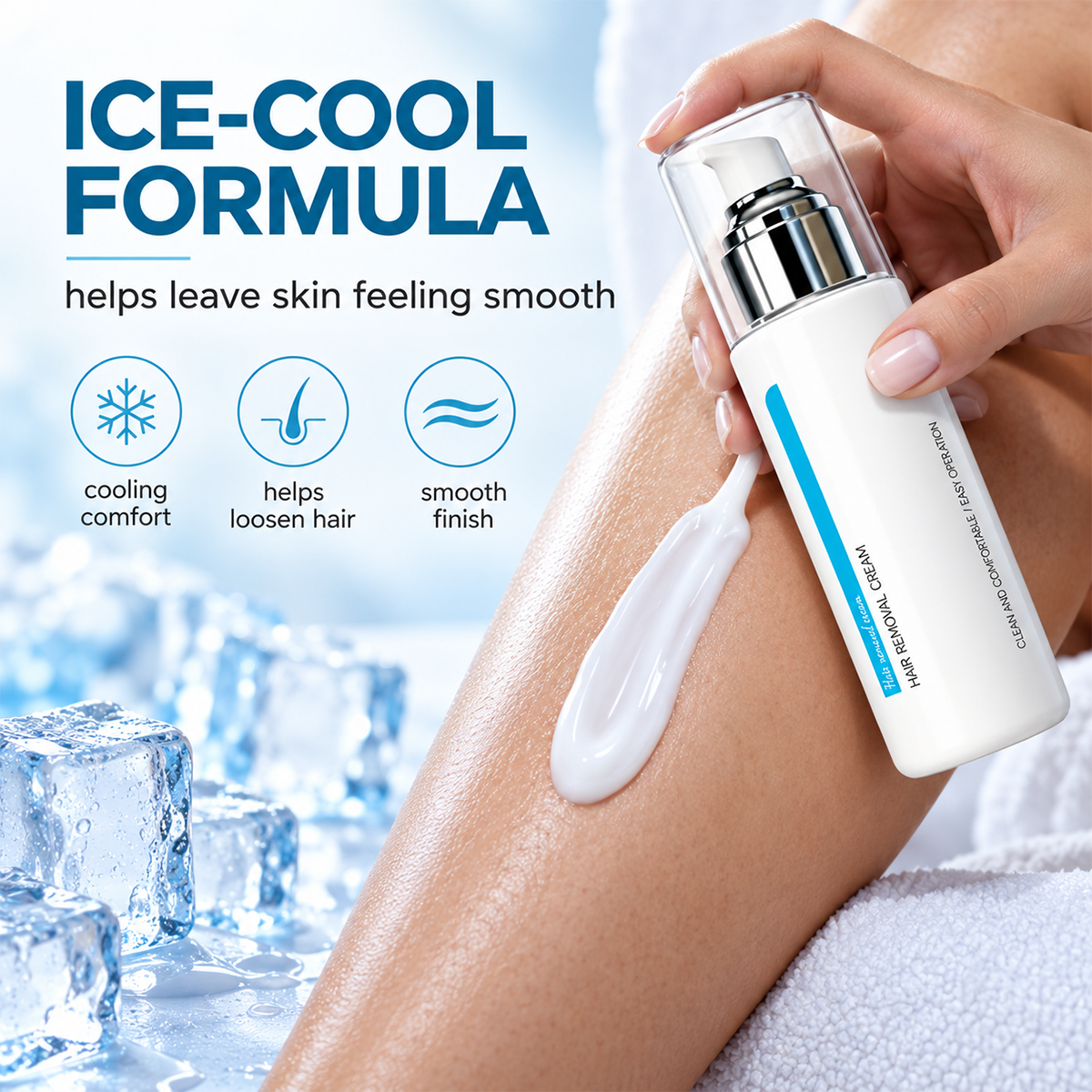❄️🌸 Ice‑Cooling Hair Removal Cream – Gentle for Sensitive Skin ✨
