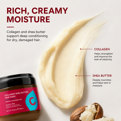 Collagen Shea Butter Hair Mask for Dry Damaged Hair, All Hair Types