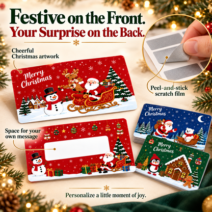 🎄60Pcs Kids Christmas Scratch Off Reward Cards, Xmas Party Supplies