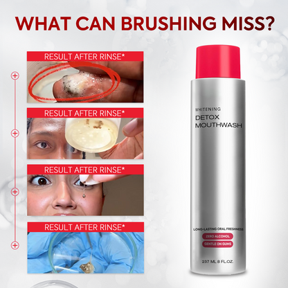 Advanced Stain-Lifting Whitening Mouthwash: Visible Debris Removal & Fresh Breath