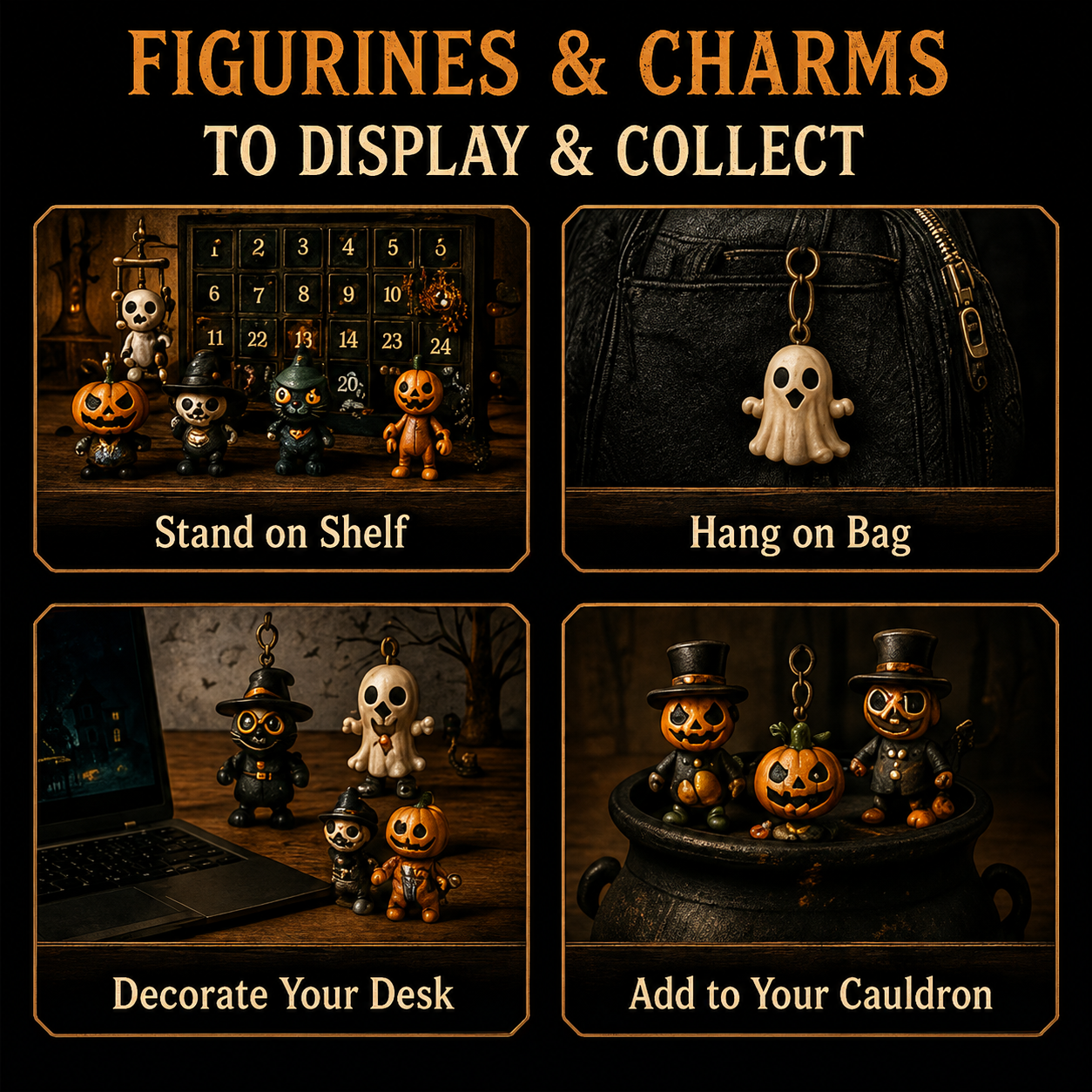 🎉🎃 Nights of Fright Halloween Countdown Box | Unique Mini Figurines, Hanging Charms & Spooky Collectibles 👻✨