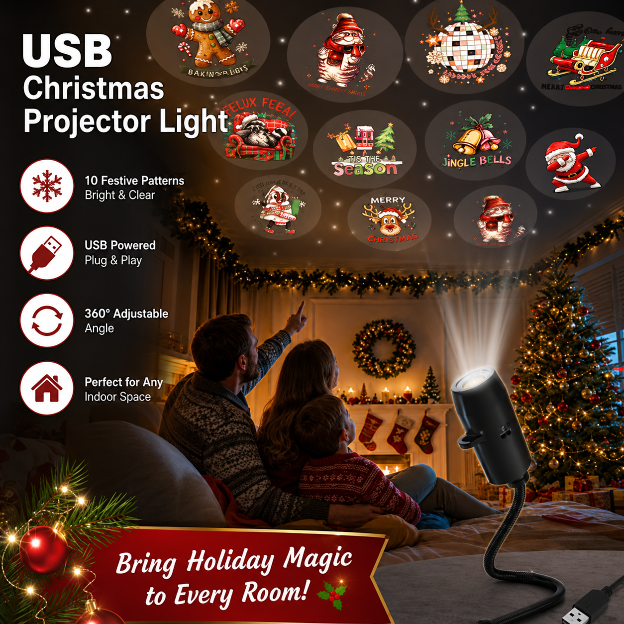Christmas Light Projector – Instant Holiday Magic For Your Home & Yard