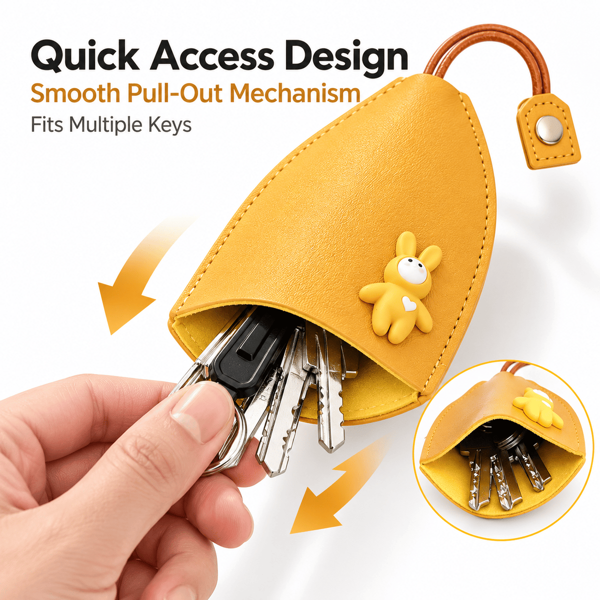 🔥Cute Cartoon Pull-Out Key Case