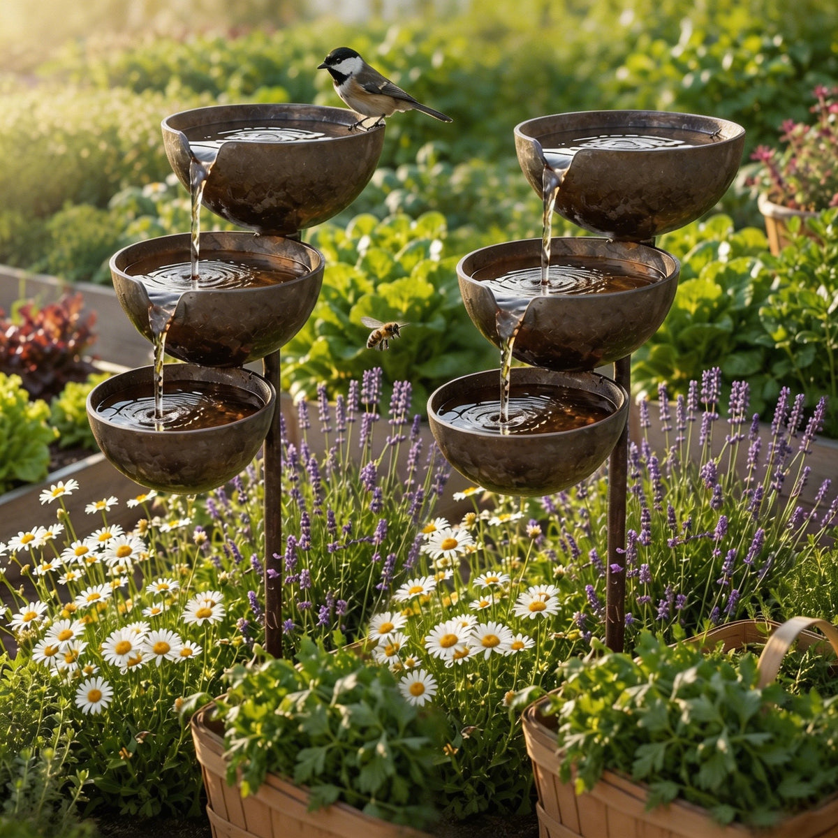 🌧️ Rain Catcher Self-Filling Bird Bath 🐦 Weatherproof Outdoor Garden Bird Water Bowl