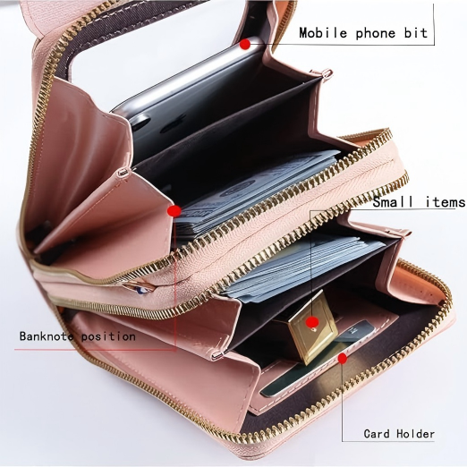 2026 Trendy Minimalist Elegant Women's Touchscreen Crossbody Phone Wallet