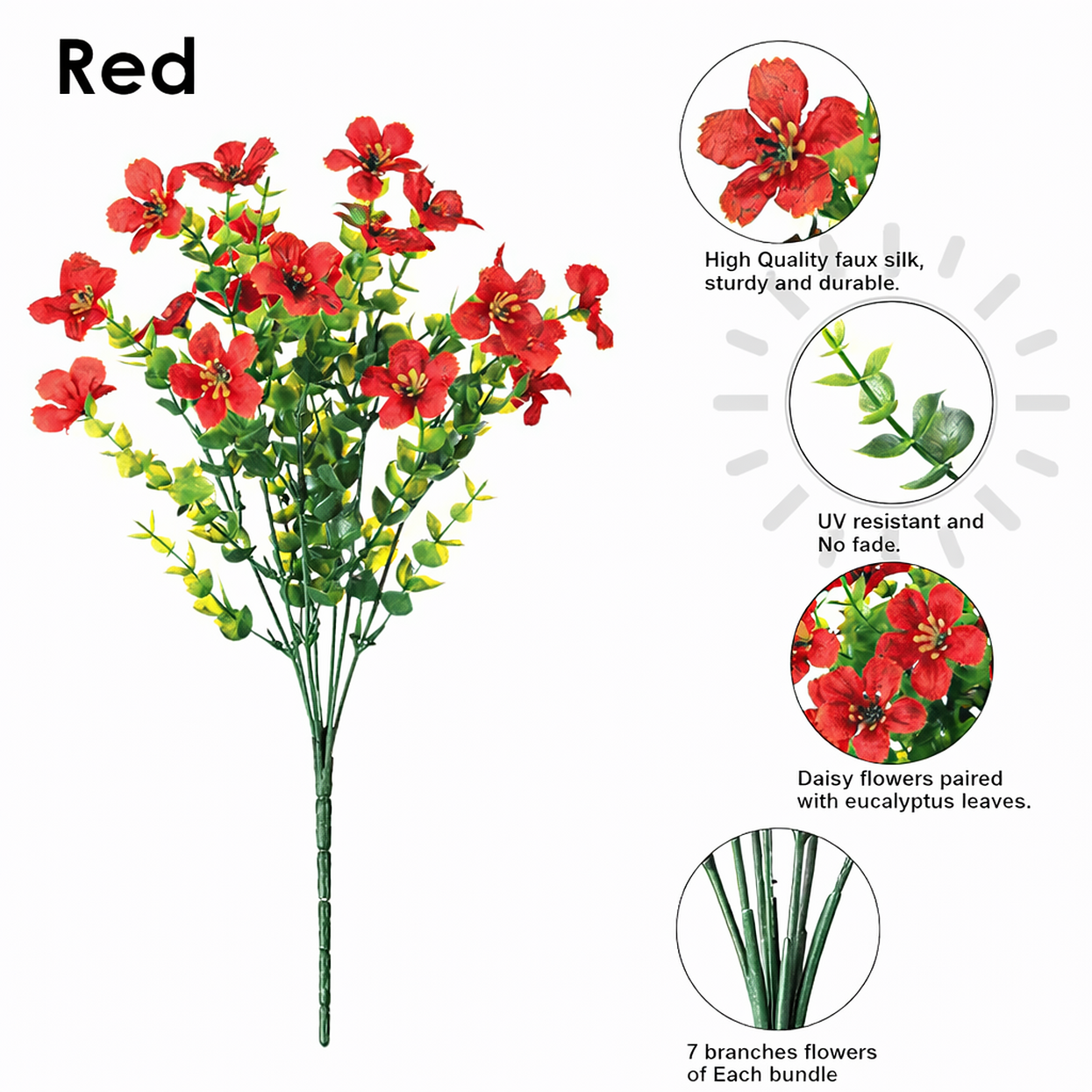 Halloween Artificial Fall Flowers, Realistic UV Resistant Zero Maintenance Outdoor Decor