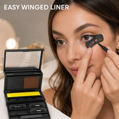 3-in-1 Winged Eyeliner Stencil Set for Beginners, Portable with Storage Case