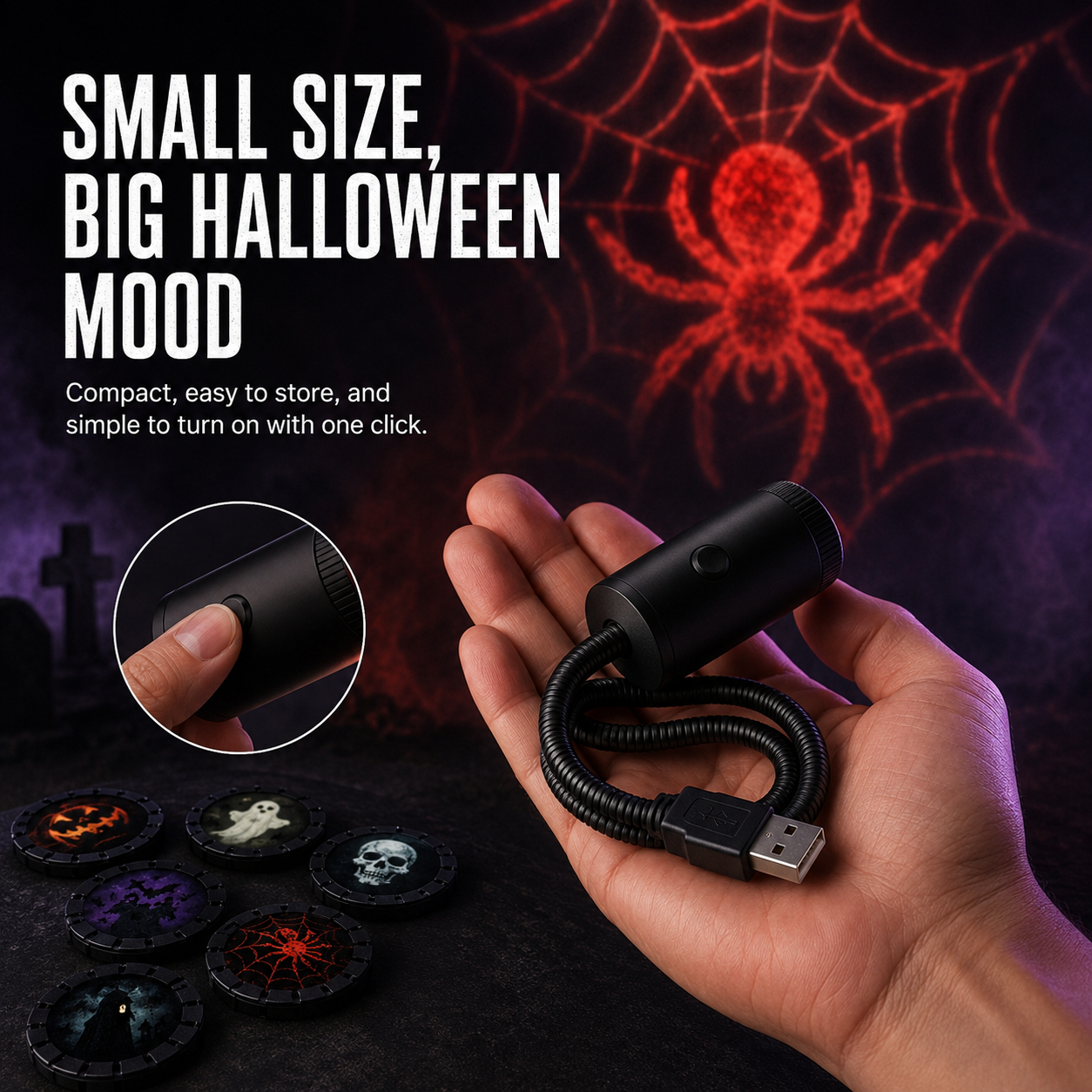 Plug-and-Play HD Halloween Horror Projector