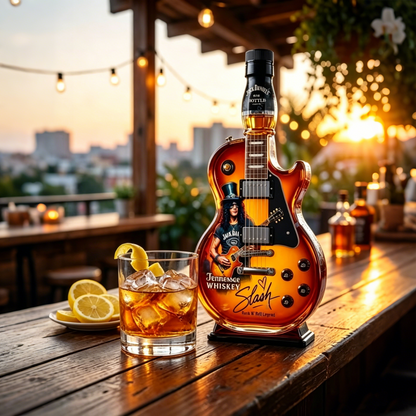 Vintage Sunburst Guitar Shaped Figurine Spirit Decanter Bottle