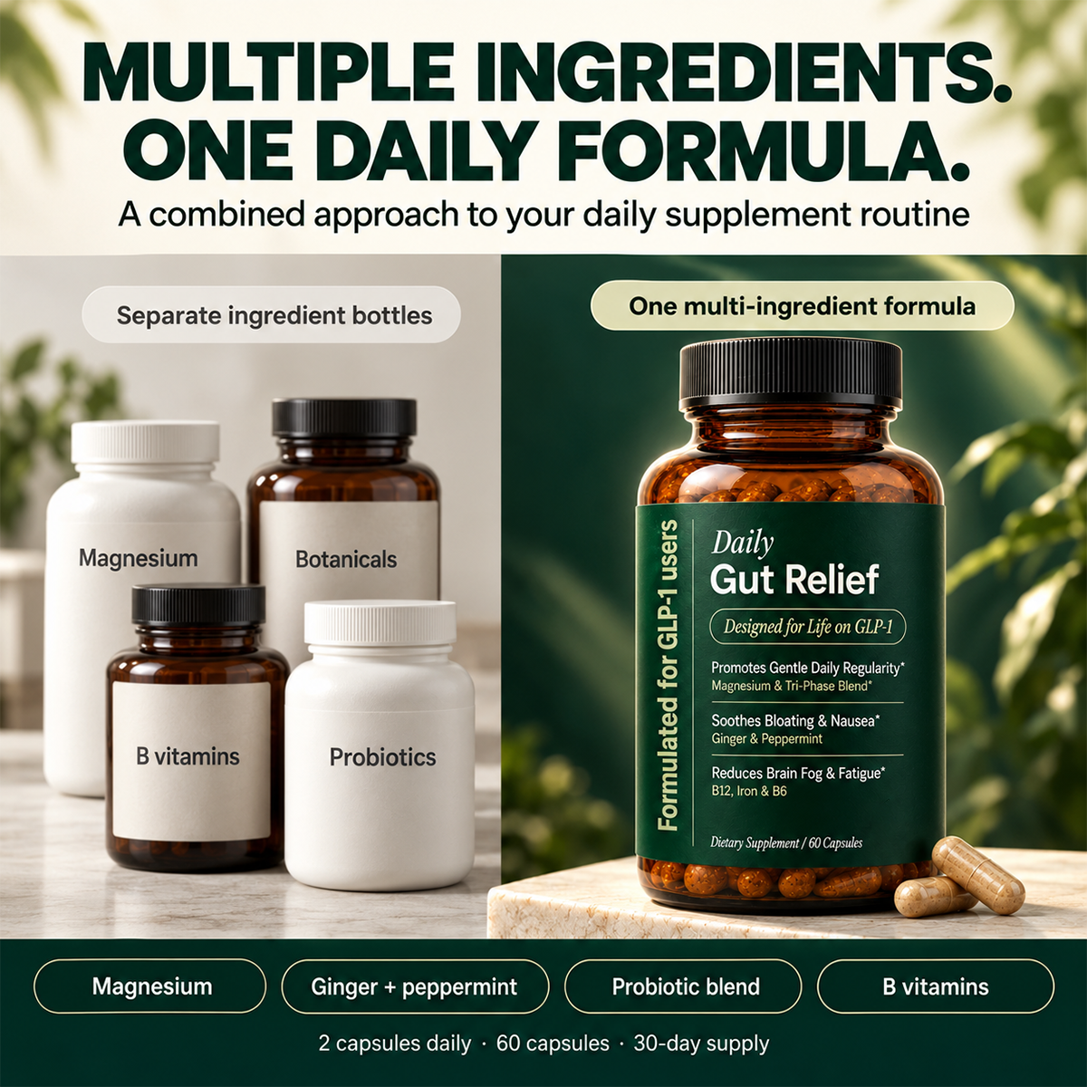 Daily Gut Relief Digestive Support Capsules, 60 Count
