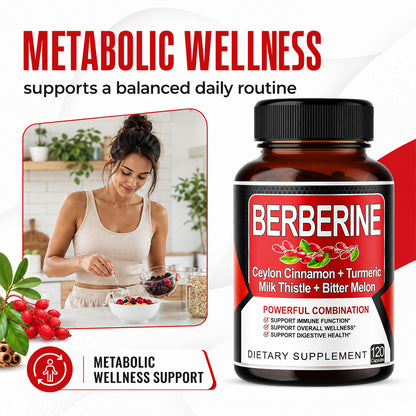 Advanced 8‑in‑1 Berberine Supplement with Cinnamon & Gymnema