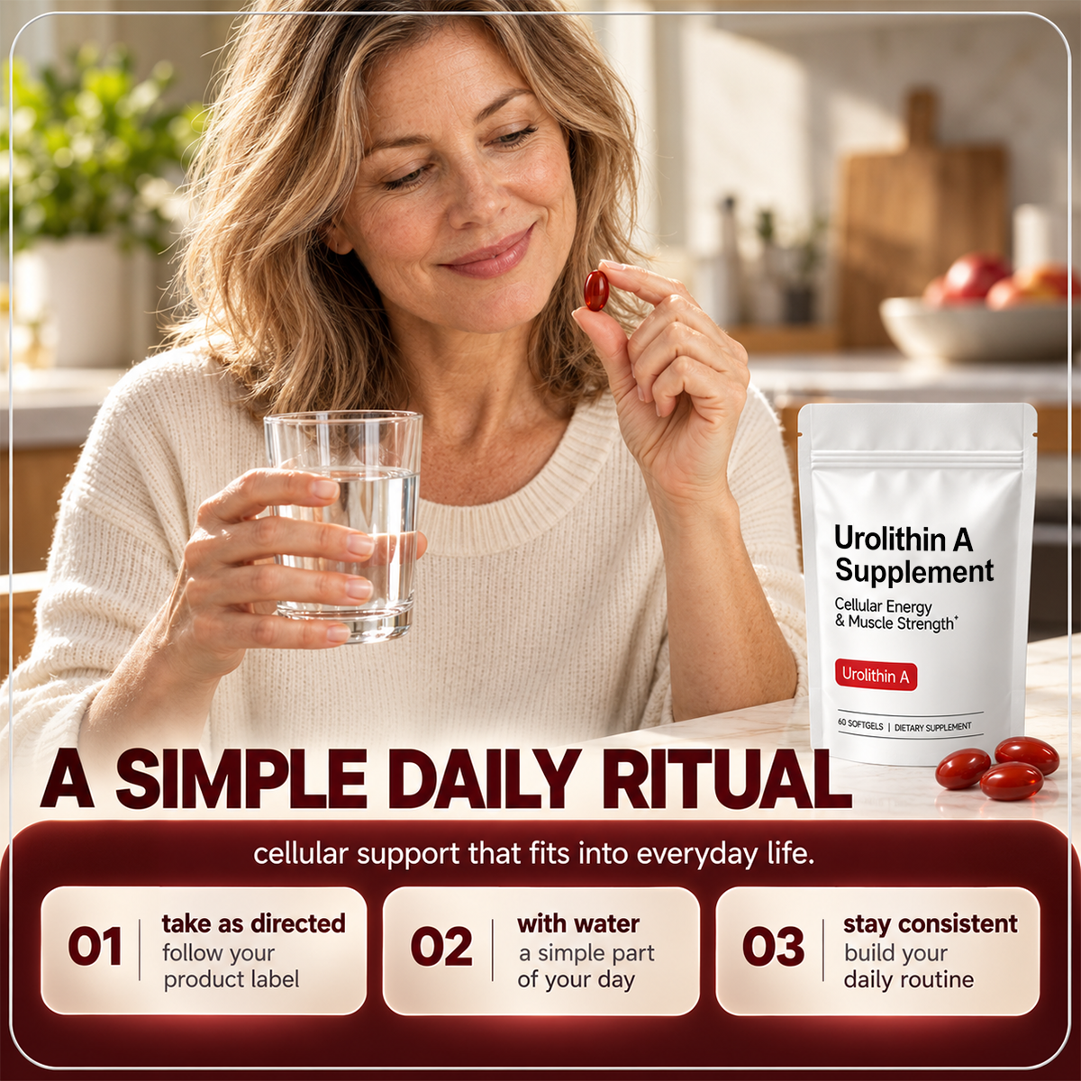 Urolithin A Softgels, Cellular Energy & Muscle Wellness Support
