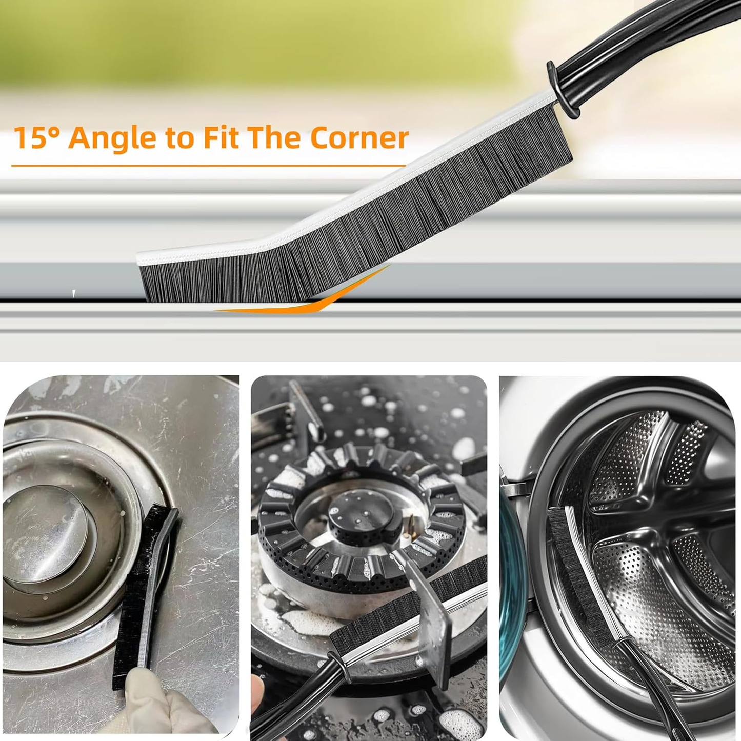 Hard-Bristled Crevice Cleaning Brush
