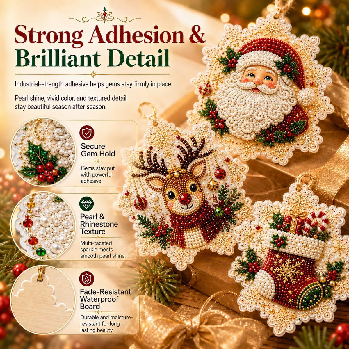 🎄DIY Diamond Painting Christmas Ornaments – 6Pc Set