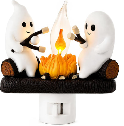 Halloween Ghost Campfire Flickering Flame Plug-in Wall Night Light
