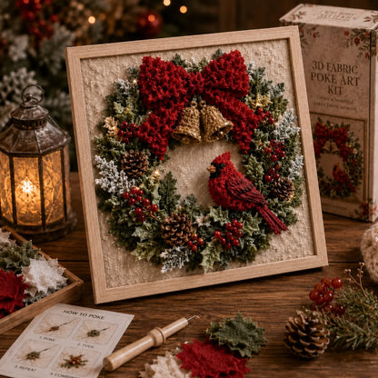 ⛄ DIY Snowman Fabric Poke Art Kit, Handmade 3D Christmas Holiday Decoration Craft Set