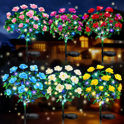 🌸✨ Memorial Garden Bloom Lights – Featuring Ultra-Realistic Artificial Petals, Solar-Powered & Weatherproof🏡🌪️