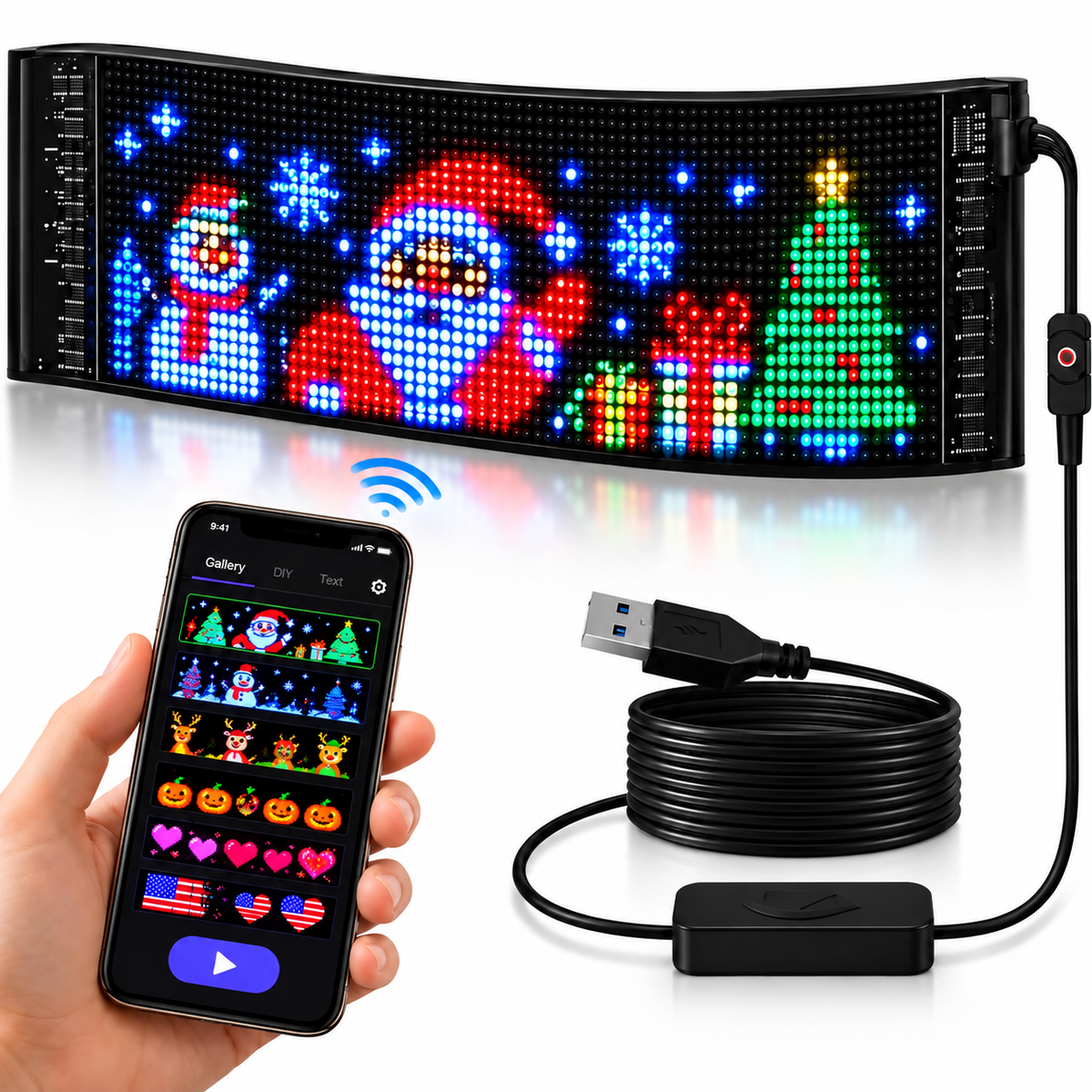 🚗 Smart LED Pixel Car Display