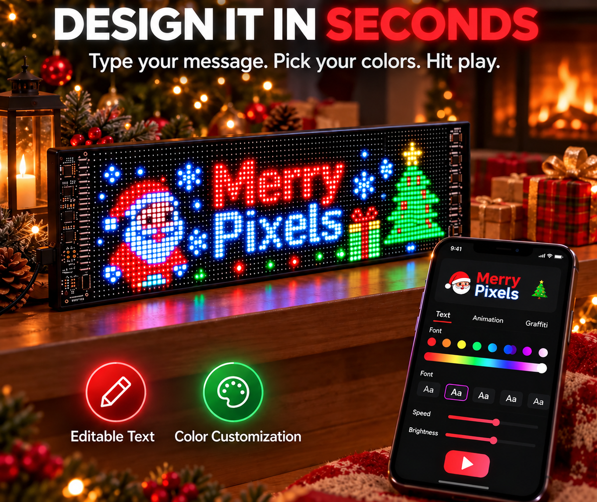🚗 Smart LED Pixel Car Display