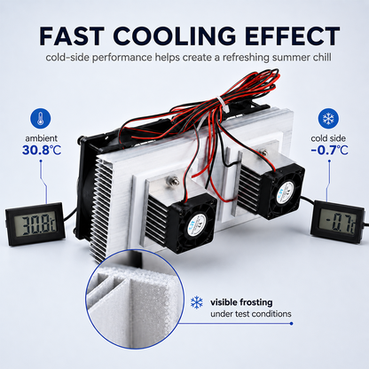 Dual 12V DC Peltier Semiconductor Cooling Module Kit, DIY Space Cooling Unit with Heat Sink