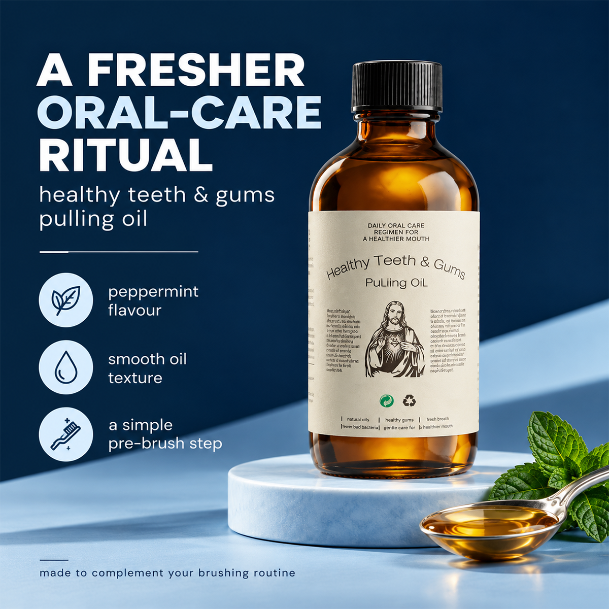 Natural All-In-One Oil Pulling Rinse for Oral Care