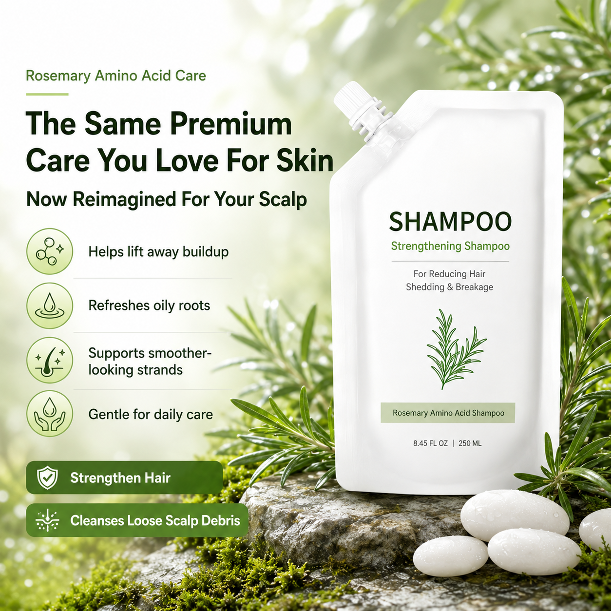 Strengthening Shampoo for Reducing Hair Shedding & Breakage