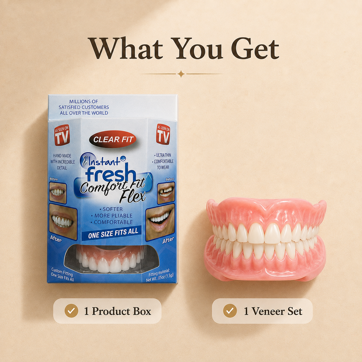 Comfort‑Fit Flexible Cosmetic Teeth for Senior Men