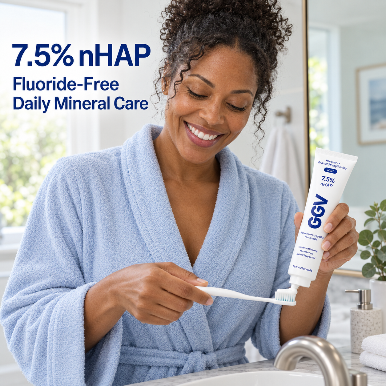 7.5% nHAP Fluoride‑Free Nano‑Hydroxyapatite Toothpaste, Mint