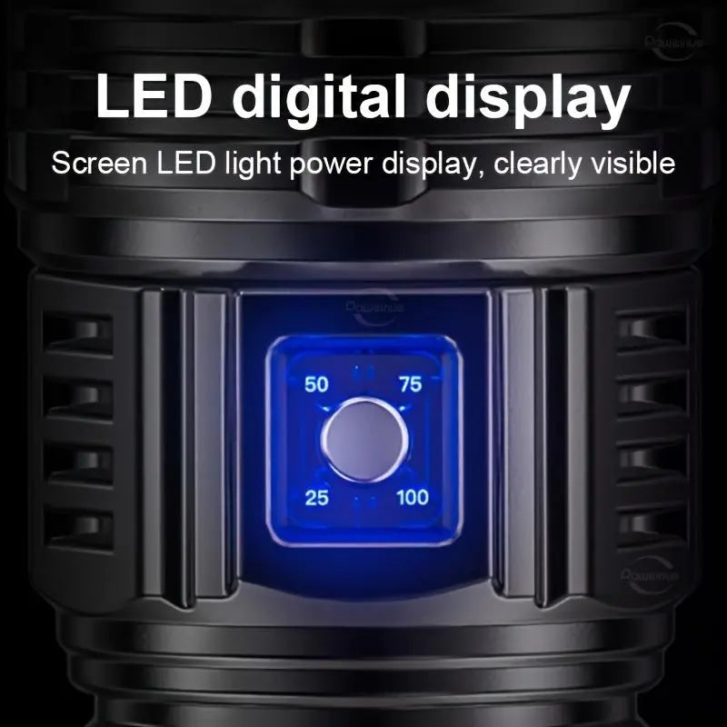 Portable 2‑in‑1 Flashlight Power Bank with Digital Power Display & Zoomable Light