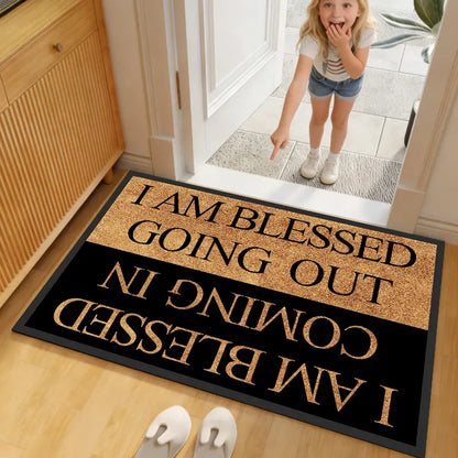 ✨Blessing Letter Good Luck Entryway Door Mat, Minimalist Indoor Small Rug