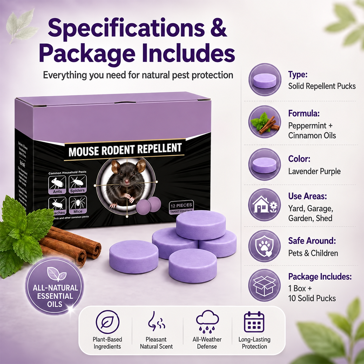All-Natural Pest & Rodent Repellent Pucks