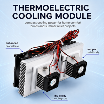 Dual 12V DC Peltier Semiconductor Cooling Module Kit, DIY Space Cooling Unit with Heat Sink